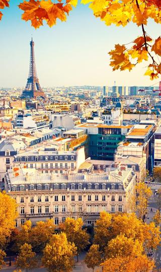 巴黎秋季浪漫唯美城市风光