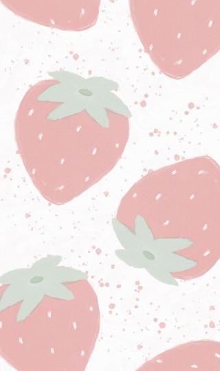 清新草莓少女心手绘插画
