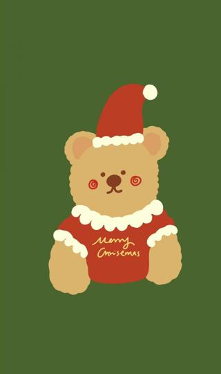 圣诞节可爱小熊背景图
