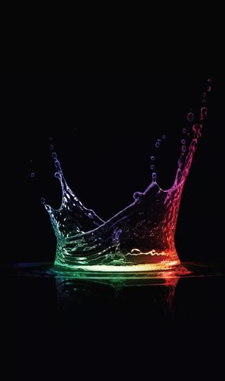彩色水滴撞击的效果漂亮手机壁纸