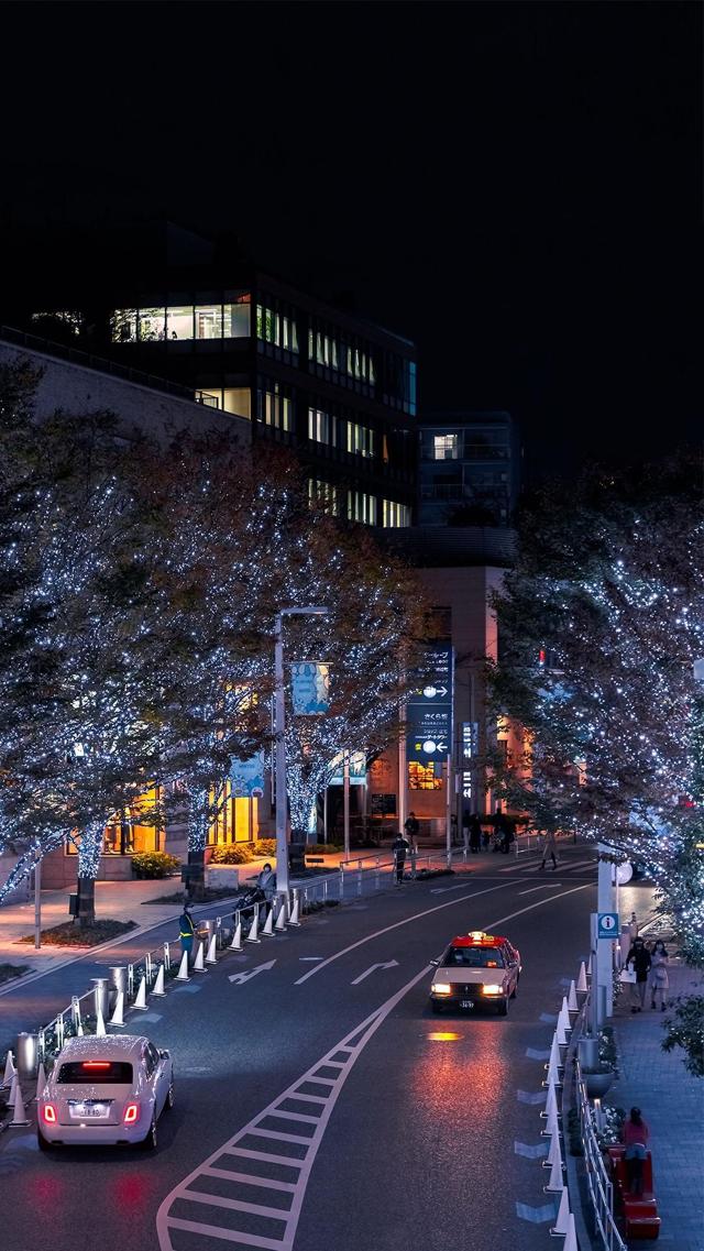 城市灯光璀璨唯美夜景