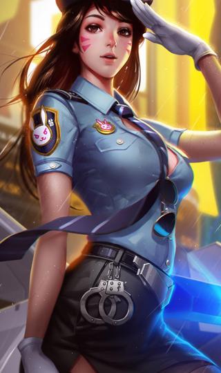 3D穿女警制服的大胸动漫美女