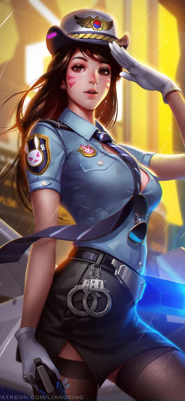 3D穿女警制服的大胸动漫美女