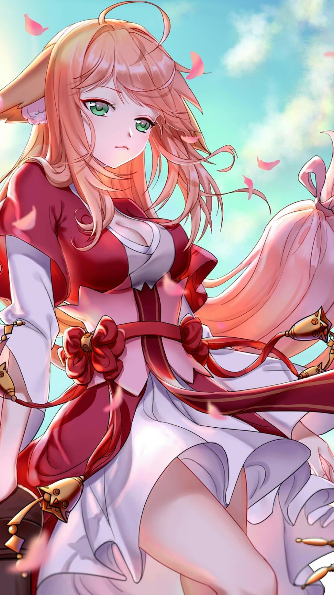 眺望远方的狐妖小红娘 涂山红红手机壁纸