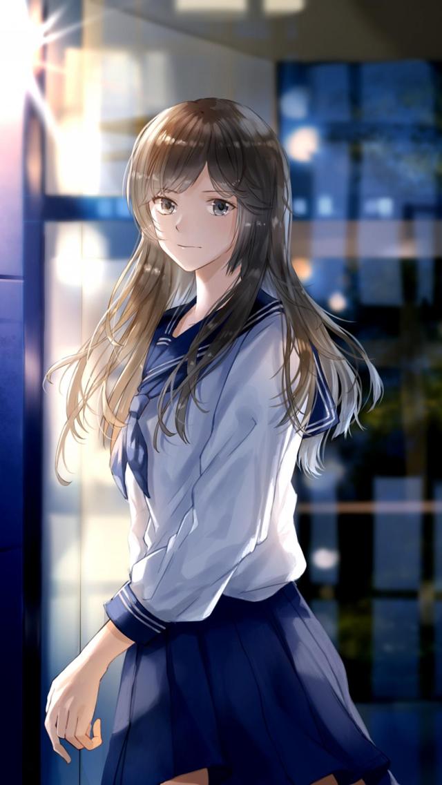 女孩 制服 水手服 少女动漫手机壁纸