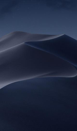苹果MacOS Mojave 黑夜沙漠风景1125x2438手机壁纸