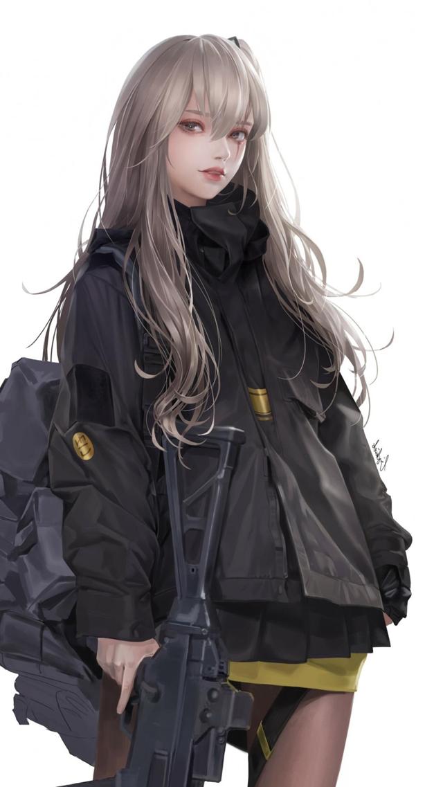 少女前线UMP45美少女全面屏手机壁纸