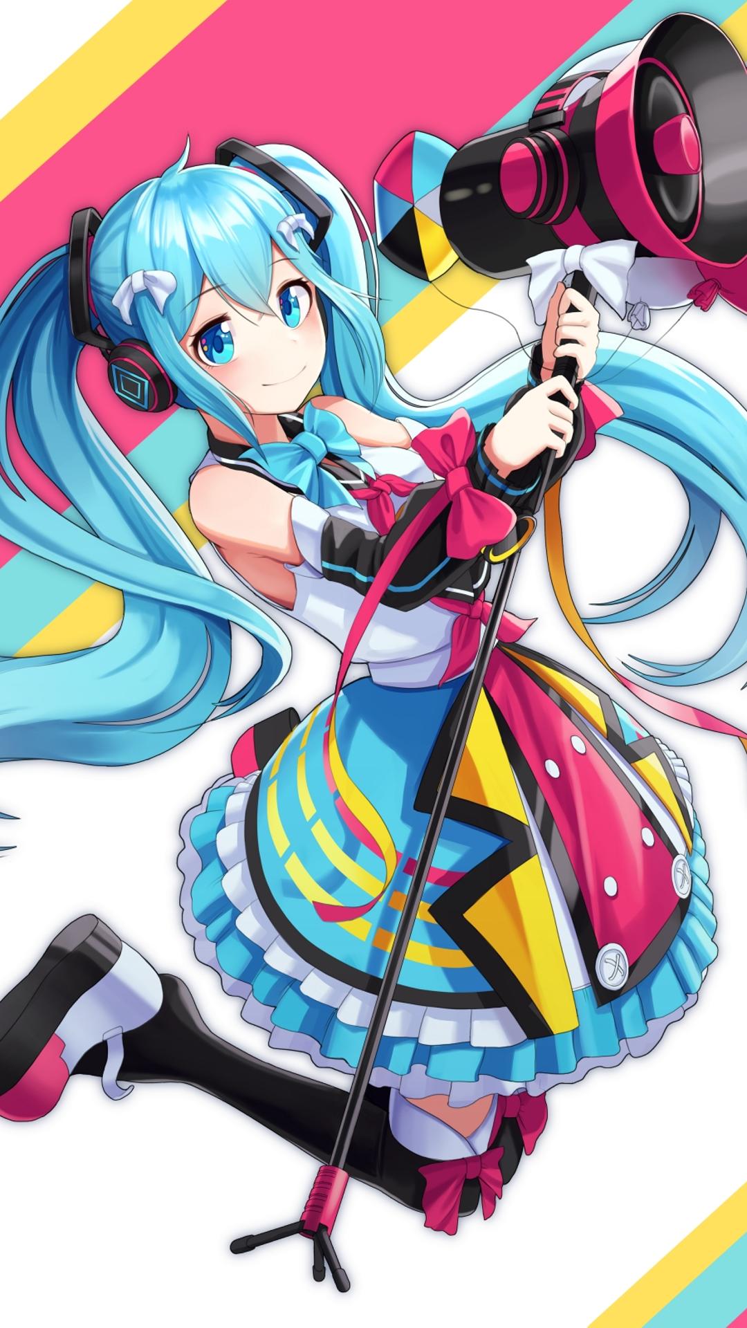 初音未来miku耳机 扩音器 手机壁纸