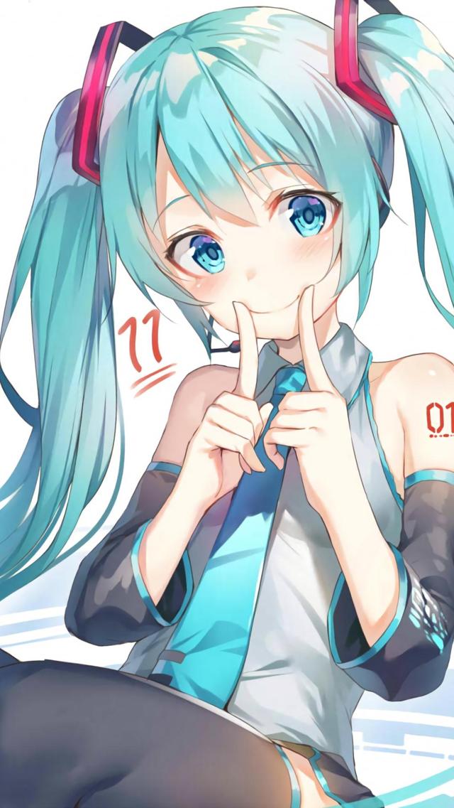 蓝色眼睛初音少女手机壁纸