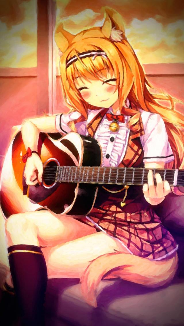 吉他动漫女孩手机壁纸