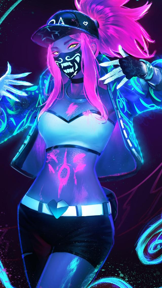 KDA女团 Akali Neon HiRes 手机壁纸