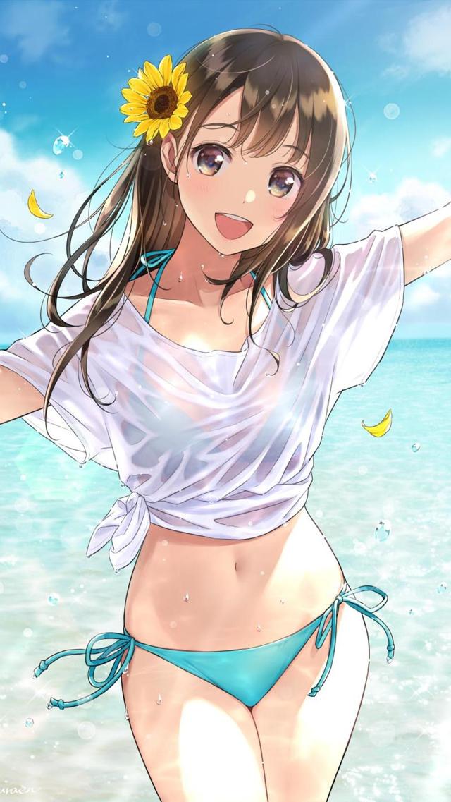 夏天比基尼女孩动漫手机壁纸