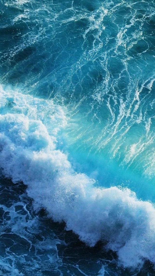 最美大海浪花风景手机背景