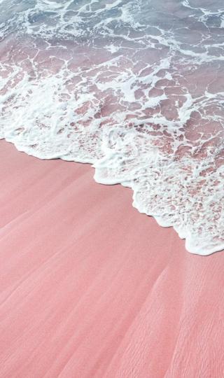 全球最有特色的沙滩之一粉色沙滩高清手机壁纸
