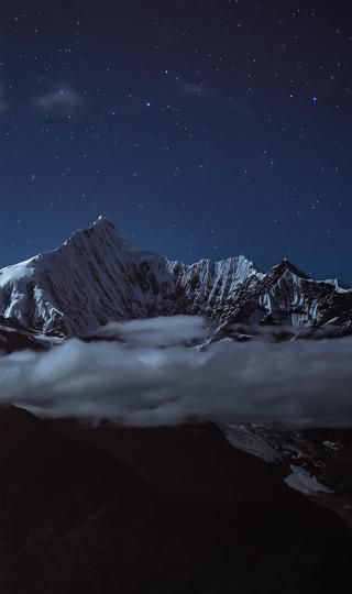 雪山唯美神秘星空夜景壁纸图片大全