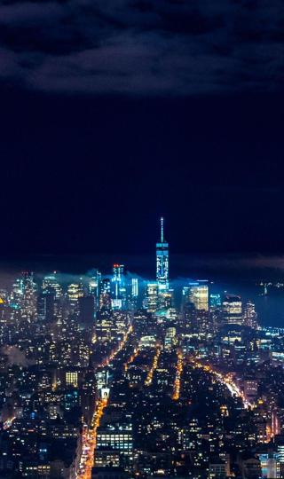 城市夜晚的天际线手机壁纸图片