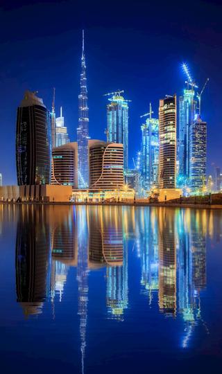 迪拜哈利法塔夜景高清壁纸