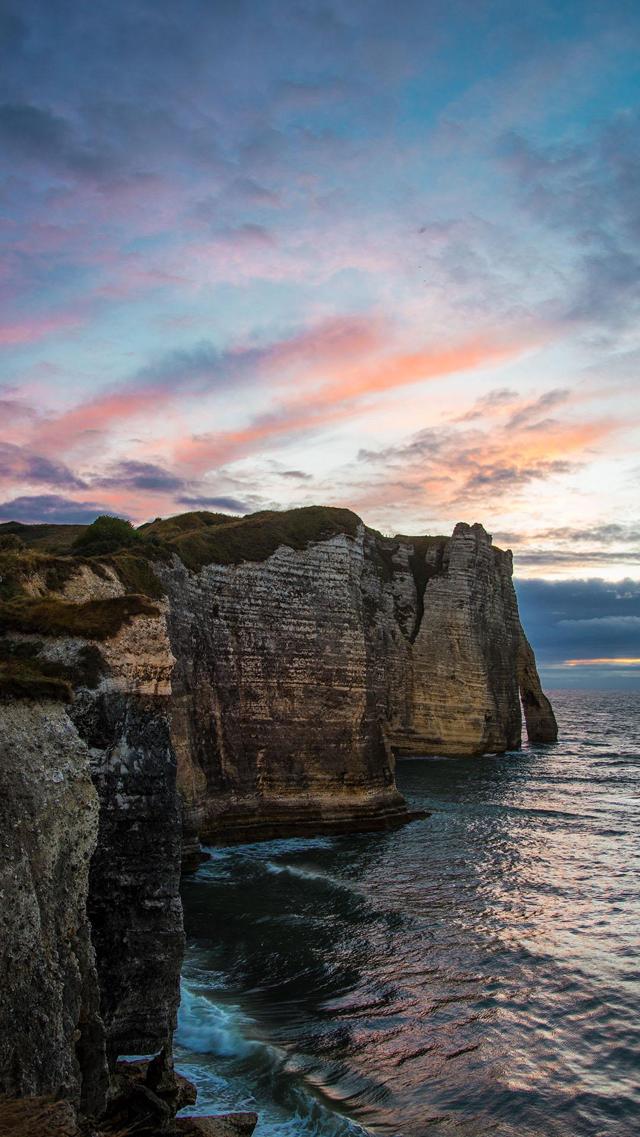 最新2021最火 夕阳海岸悬崖海浪壁纸图片