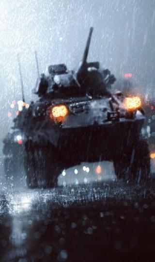 雨中的坦克手机背景下载