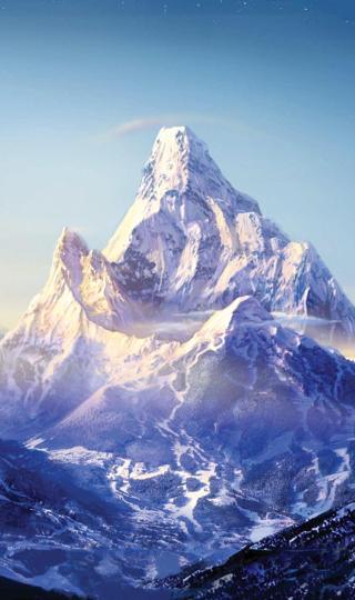 精美珠穆朗玛峰上的雪和星星背景图