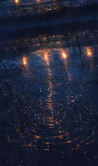 雨夜 城市街道动漫风景手机背景下载