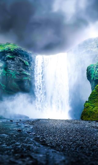 冰岛瀑布风景高清手机壁纸