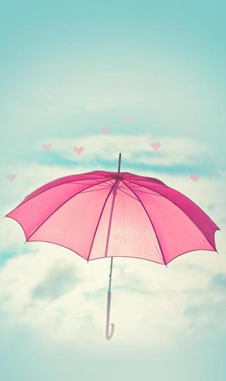 粉色的伞手机壁纸图片下载
