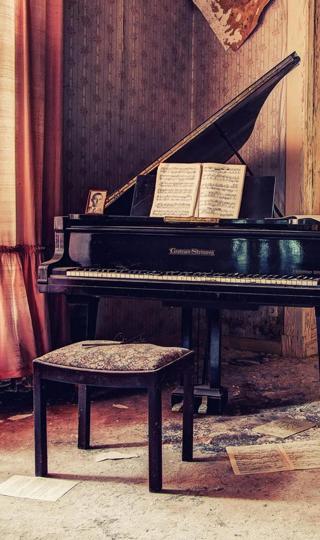 精美复古文艺钢琴手机壁纸大图