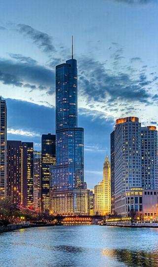 Chicago Skyscrapers Morning背景图