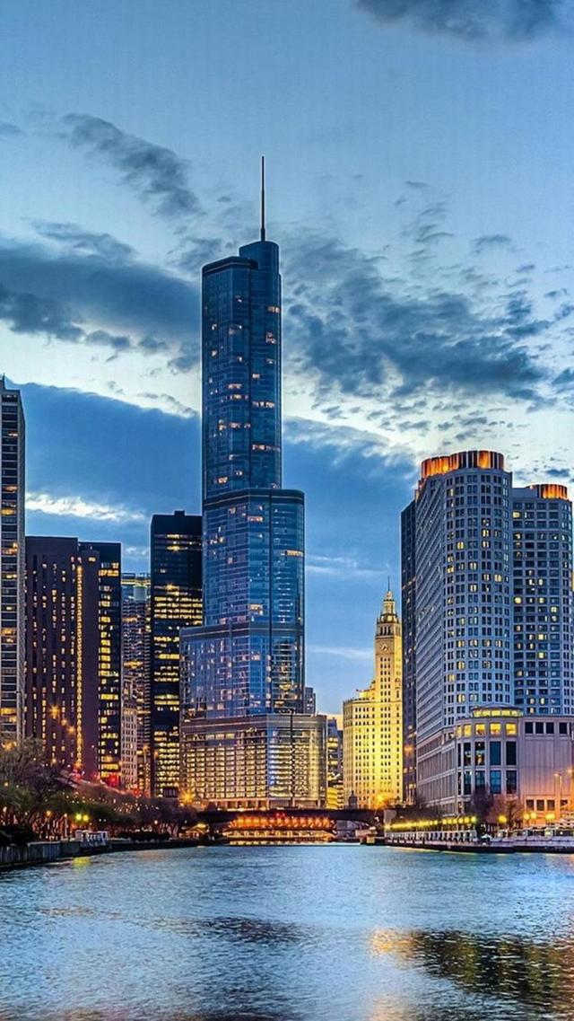 Chicago Skyscrapers Morning背景图