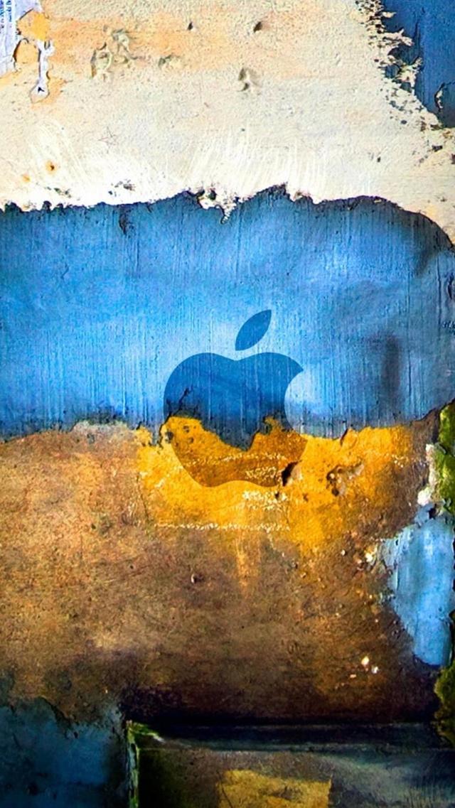苹果标志涂鸦手机壁纸大图