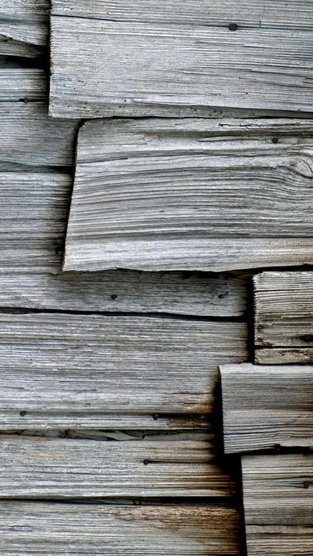 排列的灰色木头高清手机壁纸