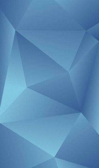 精美拼接的蓝色三角形手机壁纸大图