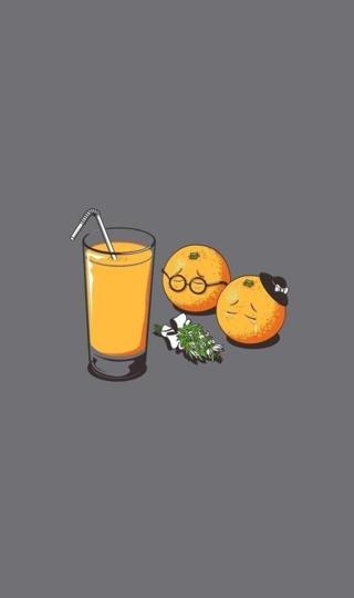 有趣的橙汁高清手机壁纸