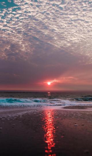 海边夕阳西下唯美意境风景手机壁纸图片下载