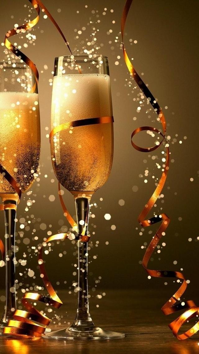 新年快乐香槟庆祝图片手机壁纸