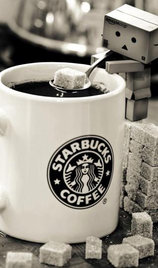星巴克加糖咖啡背景图