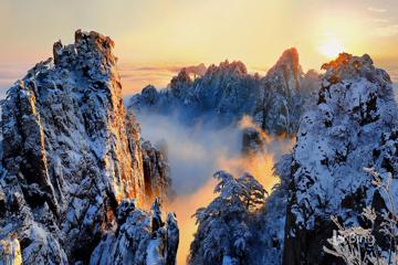 安徽省黄山风景区雪景图片