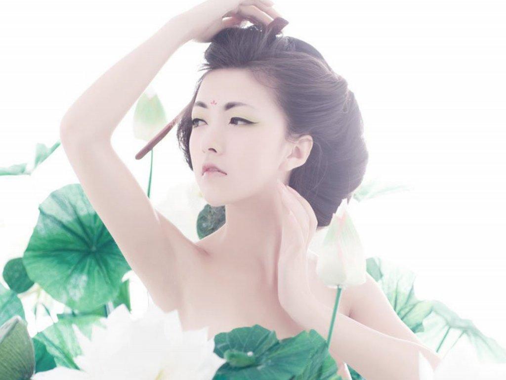出水芙蓉的古典美女壁纸11