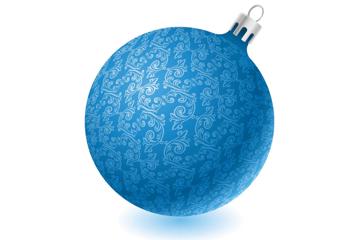 蓝色圣诞彩球壁纸