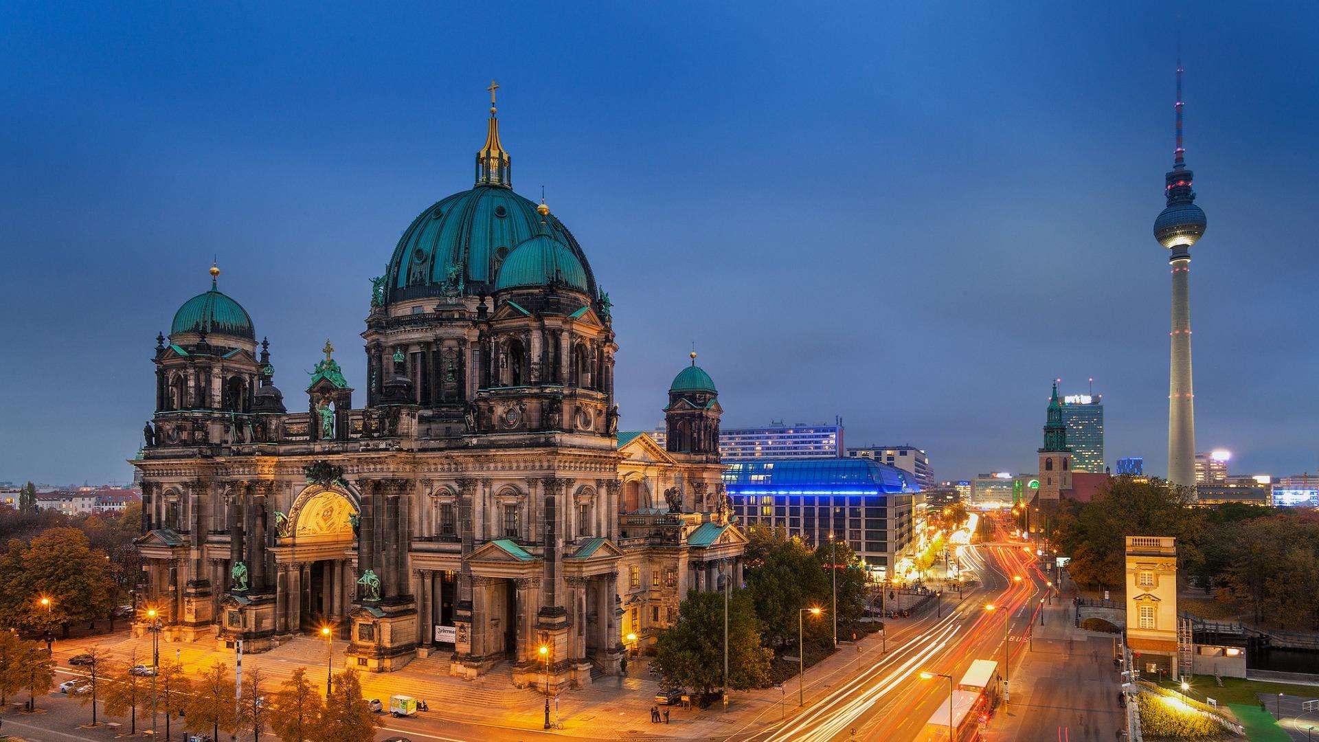 德国首都柏林夜景高清风景壁纸
