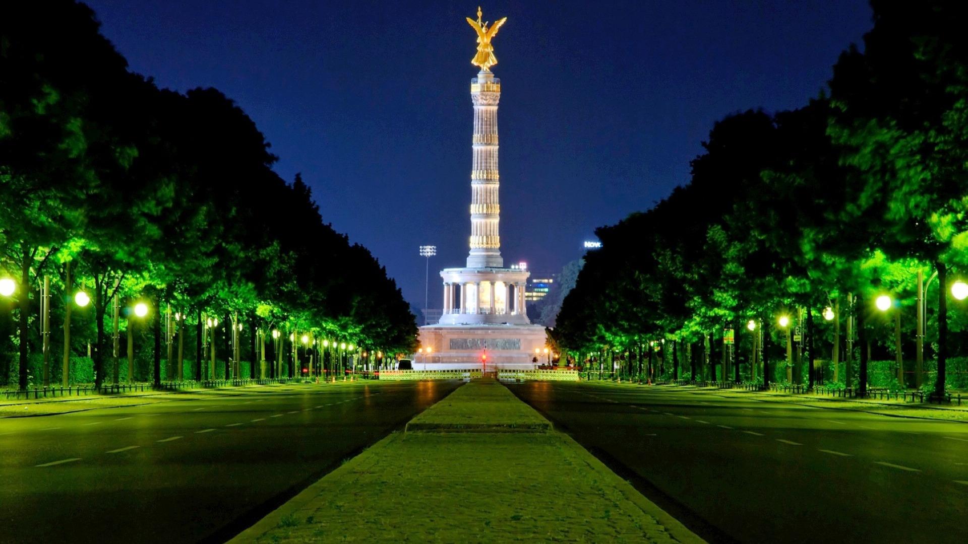 德国首都柏林夜景高清风景壁纸
