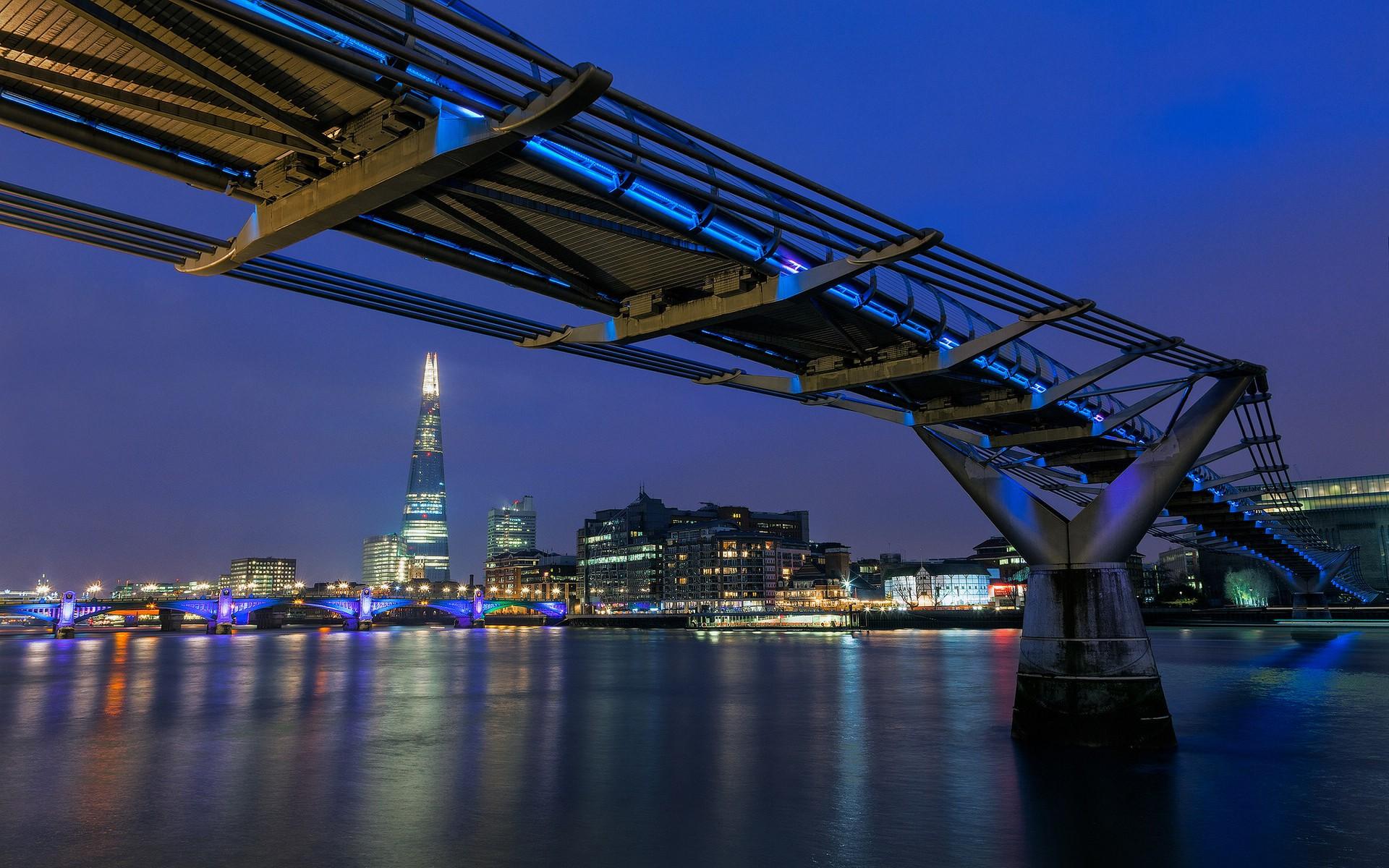 伦敦千禧桥夜景壁纸大图10