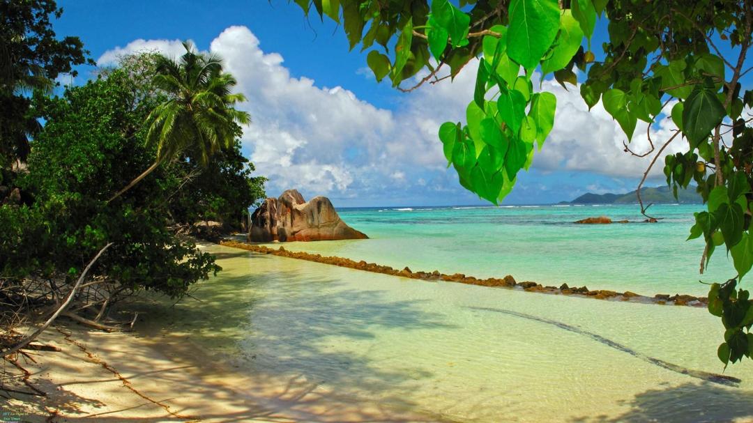 塞舌尔群岛海滩风景桌面壁纸
