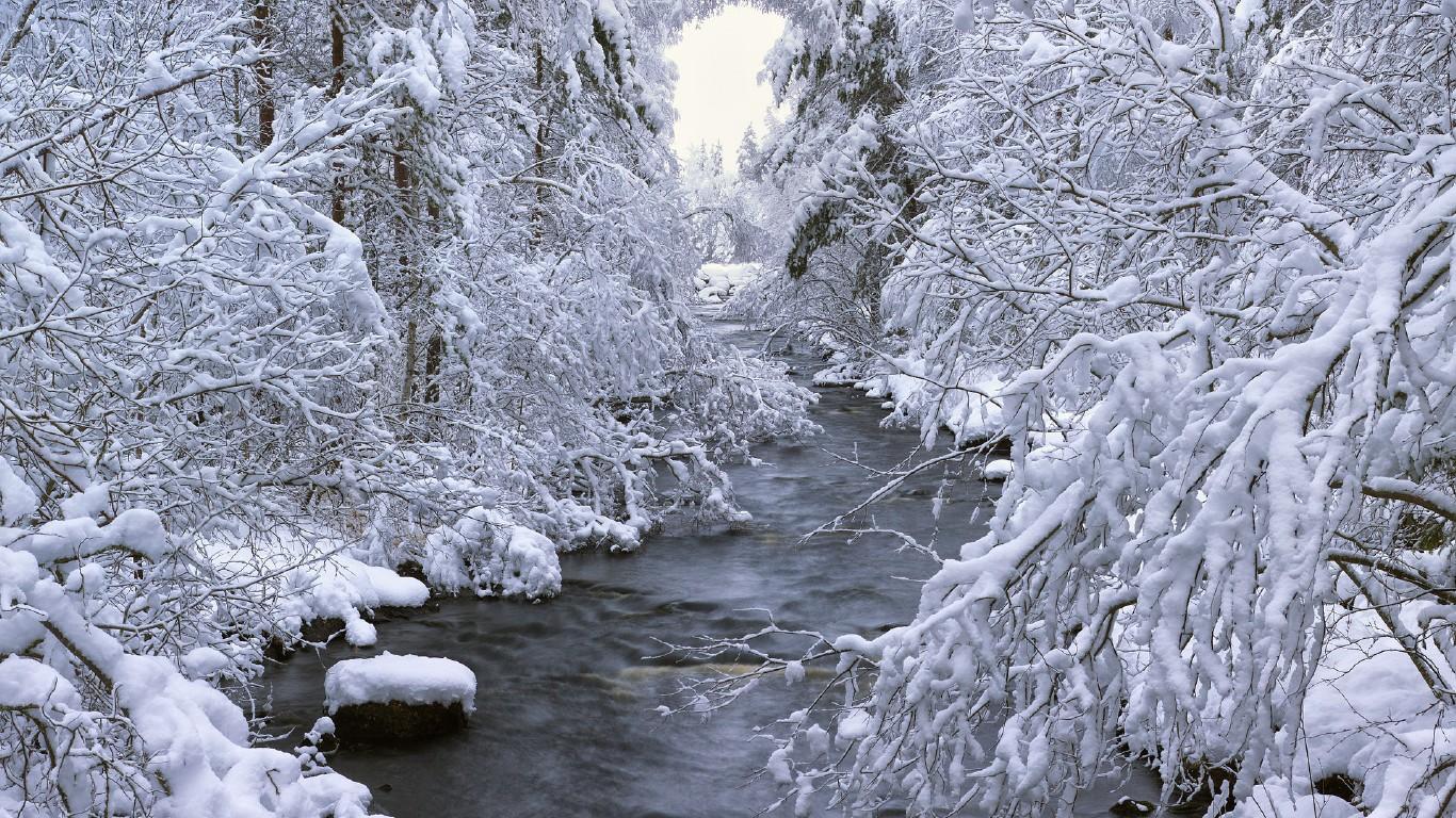 瑞典美丽的冬天风景壁纸桌面7