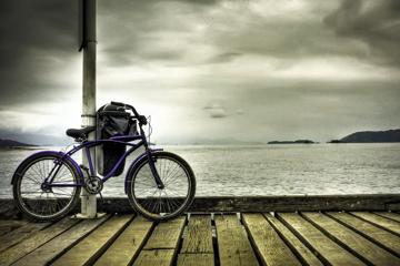 海边单车风景唯美意境图