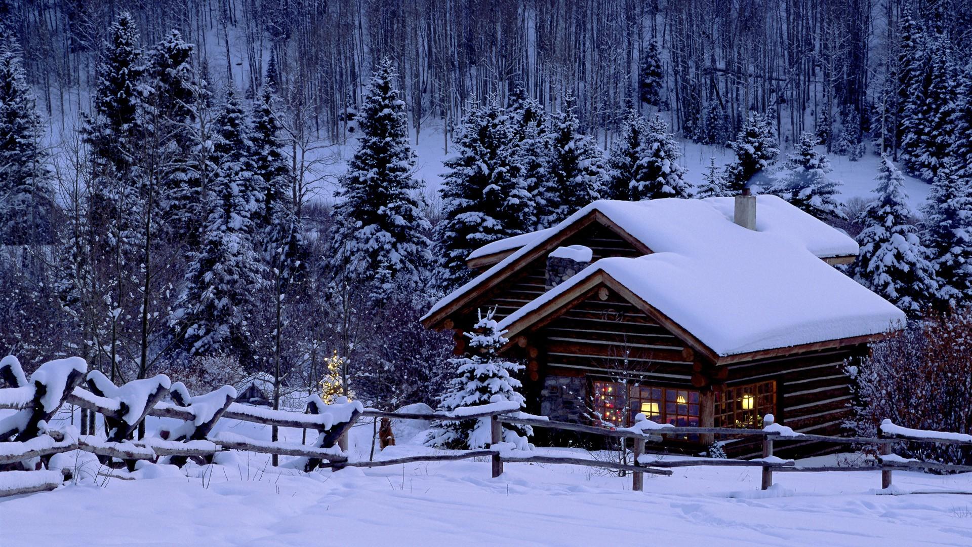 美丽的山村雪景壁纸2