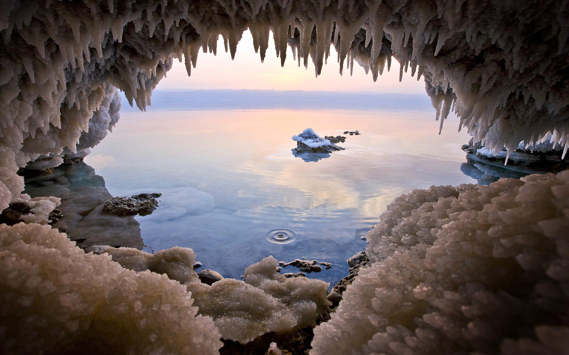 死海盐湖高清风景宽屏壁纸4