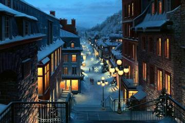 冬天小城风景图片壁纸