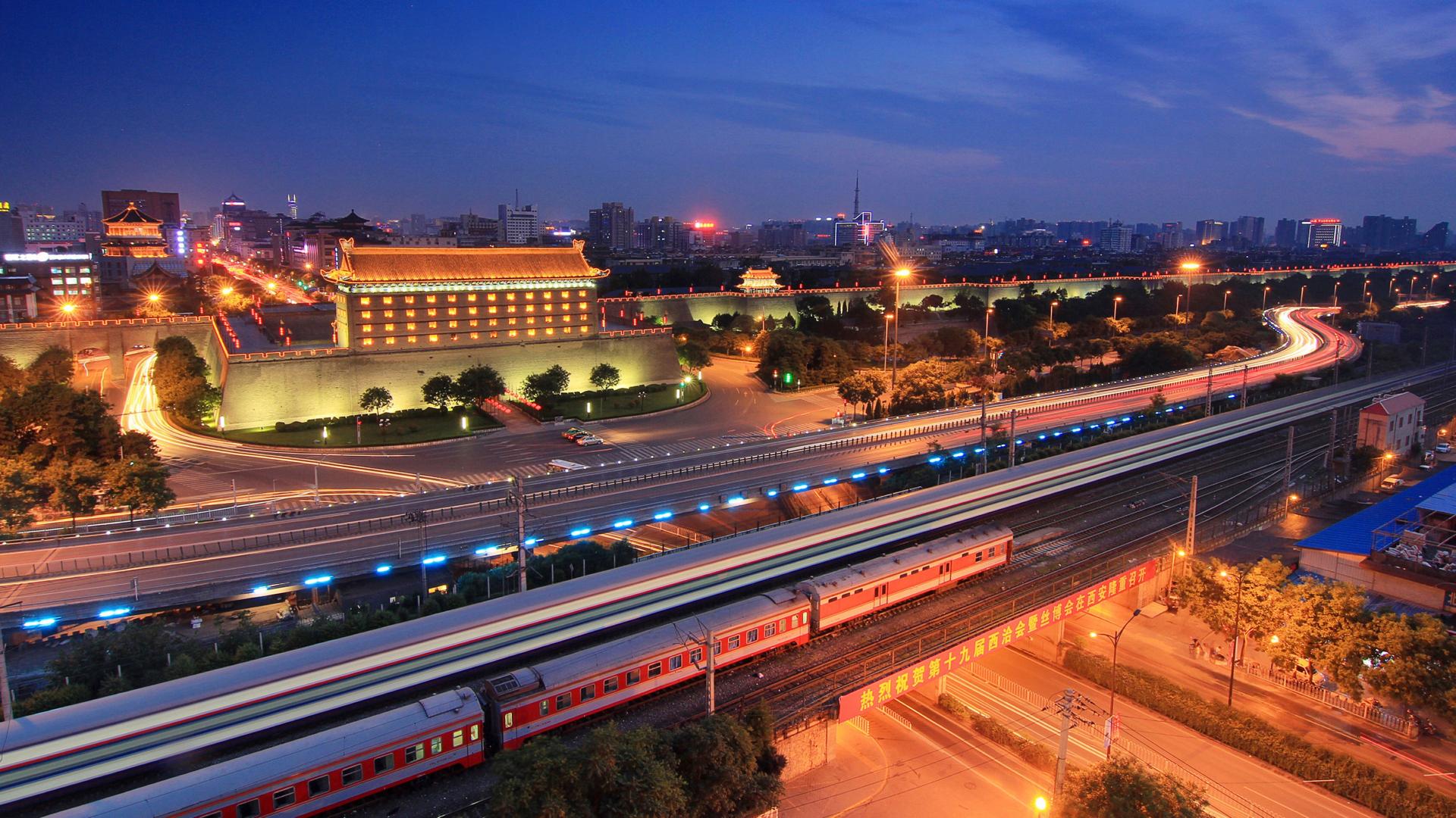 西安景色的图片欣赏，城市夜景电脑桌面壁纸4